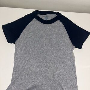 Brandy Melville Gray and Black Short Sleeve Tee